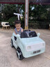 齐选儿童电动车婴幼四轮车可坐人遥控车男女宝宝玩具卡通车生日礼物  绿色/推杆/遥控/双驱/大电 实拍图