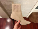 真美诗（Joy&peace）女靴冬季新款商场同款方头高跟弹力靴YTF31DZ2 杏色 36 晒单实拍图