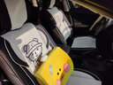 布兰特 新款汽车坐垫四季通用汽车座套全包夏季冰丝拼皮革卡通刺绣座垫 时尚灰-标准版-头靠分体通用款 实拍图