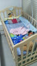 育贝康实木无漆多功能婴儿床可拼接宝宝BB床可加长儿童床变书桌摇篮床 加大床+蚊帐+棕垫 实拍图