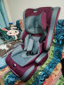 天才宝贝儿童安全座椅汽车用9个月-12岁婴儿宝宝车载简易便携式可折叠收纳 大气恢宏（灰红） 实拍图