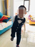 萝卜呗呗儿童西装套装男童礼服西装钢琴主持演出服花童礼服钢琴表演服西服 藏蓝色马甲+裤子 120 建议体重37-43斤 实拍图