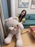 捉趣熊公仔毛绒玩具大号熊娃娃超软泰迪熊玩偶陪睡抱枕女生日520礼物 花朵熊【灰色】 140cm 实拍图
