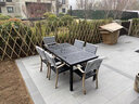 藤朝家具（Teng chao jia ju）铝合金户外桌椅套装庭院桌椅组合防锈室外院子露天台休闲桌椅 标准款：6椅+160CM拼花桌 升级铝合金框架+塑木面板 实拍图
