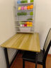馨美凯电脑桌台式家用简易书桌办公桌简约现代工作台租房卧室学习写字桌 【单桌1.6cm厚桌面】黑架+浅胡桃 长80cm*宽60cm*高74cm 实拍图