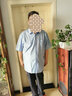 尊首胖人男装短袖衬衫夏季大码胖子加肥加大中年男士半袖衬衣宽松休闲 天蓝色 5XL 46码 建议220-240斤 实拍图