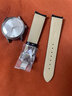 世辉（shihui）适用劳力士切利尼表带鳄鱼皮手表带男士真皮欧米茄天梭浪琴梅花积家江诗丹顿手表带女弧口蝴蝶扣 弧口黑色白线银扣 接口宽度  20MM 实拍图