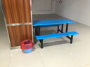 德睿聚 食堂餐桌椅学校公司员工工地餐桌椅服务区餐桌连体快餐桌椅组合 长条凳 玻璃钢（6人位） 实拍图