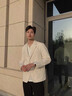 Fazeya恒源祥集团西装男防晒冰丝春夏薄款弹力白色单西外套休闲小西服 8833白色（夏季轻薄款） L (175)（建议120-140斤） 实拍图