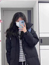 棉致中长款过膝棉服女新款宽松冬季爆款棉衣外套女面包服羽棉袄绒服 X8818黑色【高品质65】 L 120-140斤 实拍图