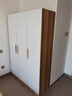 米囹衣柜家用卧室出租房用收纳子小户型板木板式简易组装平开门衣柜子 3门【浅胡桃+白】长120宽40高180 2门 x 组装 实拍图