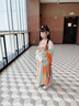 爱宝适儿童汉服六一女童夏装中国风古装女孩儿童节礼物汉服唐装连衣裙 风鸢纱裙 150 码【建议身高140-150cm】 实拍图