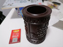 天好木城黑檀木雕笔筒实木质笔筒摆件实木雕刻工艺品办公家居送老师礼品 黑檀木笔筒-年年有余 实拍图