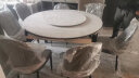 丰舍 餐桌 可变圆桌伸缩折叠实木岩板餐桌椅组合现代轻奢餐桌餐厅饭桌 黑白色-雪山白岩板-101皮椅 【1.35米】 一桌8椅 实拍图