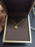 六福珠宝18K金镂空心形彩金吊坠不含项链礼物 定价 黄色-总重约0.42克 实拍图