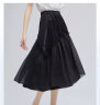 艾莱依（ERAL）艾莱依半身裙女夏季2022年新款设计感小众a字纱裙中长款时尚拼接 炭黑 160 晒单实拍图