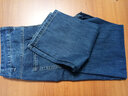 BILLION高端纯棉牛仔裤男宽松直筒高腰深裆春秋季商务休闲新复古回潮183 怀旧深蓝（81内长） 34 (2.64尺) 实拍图