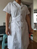 迪塞雅医生白大褂短袖男女医师护士服诊所白大衣工作服学生实验夏季薄款 纯白有腰带（女款短袖） M 实拍图