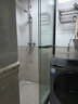 东鹏（DONGPENG）淋浴房一字形玻璃隔断简易卫生间浴屏干湿分离整体浴室洗澡沐浴房 1.4-1.49m 雅黑 长把手 实拍图