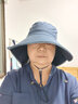 Siggi 帽子女春夏天遮阳帽户外潮防晒防紫外线大沿盆帽扎辫护颈防风帽 藏青色 M(56-58CM) 实拍图