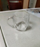 乐唯诗（NERVISHI）竖纹玻璃杯带把手喝水杯子ins高颜值咖啡杯家用泡茶杯加厚牛奶杯 墨兰巴克杯【金色印章】 330ml 1只 实拍图
