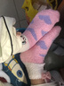 凌登珊瑚绒袜子女秋冬加绒加厚地板袜成人家居保暖棉袜女学生睡眠袜可爱卡通毛绒中筒袜圣诞袜新年礼物礼盒 粉色小兔 均码（礼盒装） 实拍图