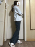 衣品天成时尚潮流美式牛仔裤女2025秋季舒适喇叭裤高腰显瘦显高裤子女款 实拍图