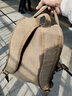 新款帆布大容量男士双肩包旅行背包时尚潮男中大学生书包 卡其色 实拍图