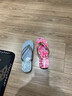 黑玛（Hotmarzz）坡跟人字拖鞋女厚底防水台沙滩鞋简约印花女凉拖鞋夹脚拖鞋 银色 37 实拍图