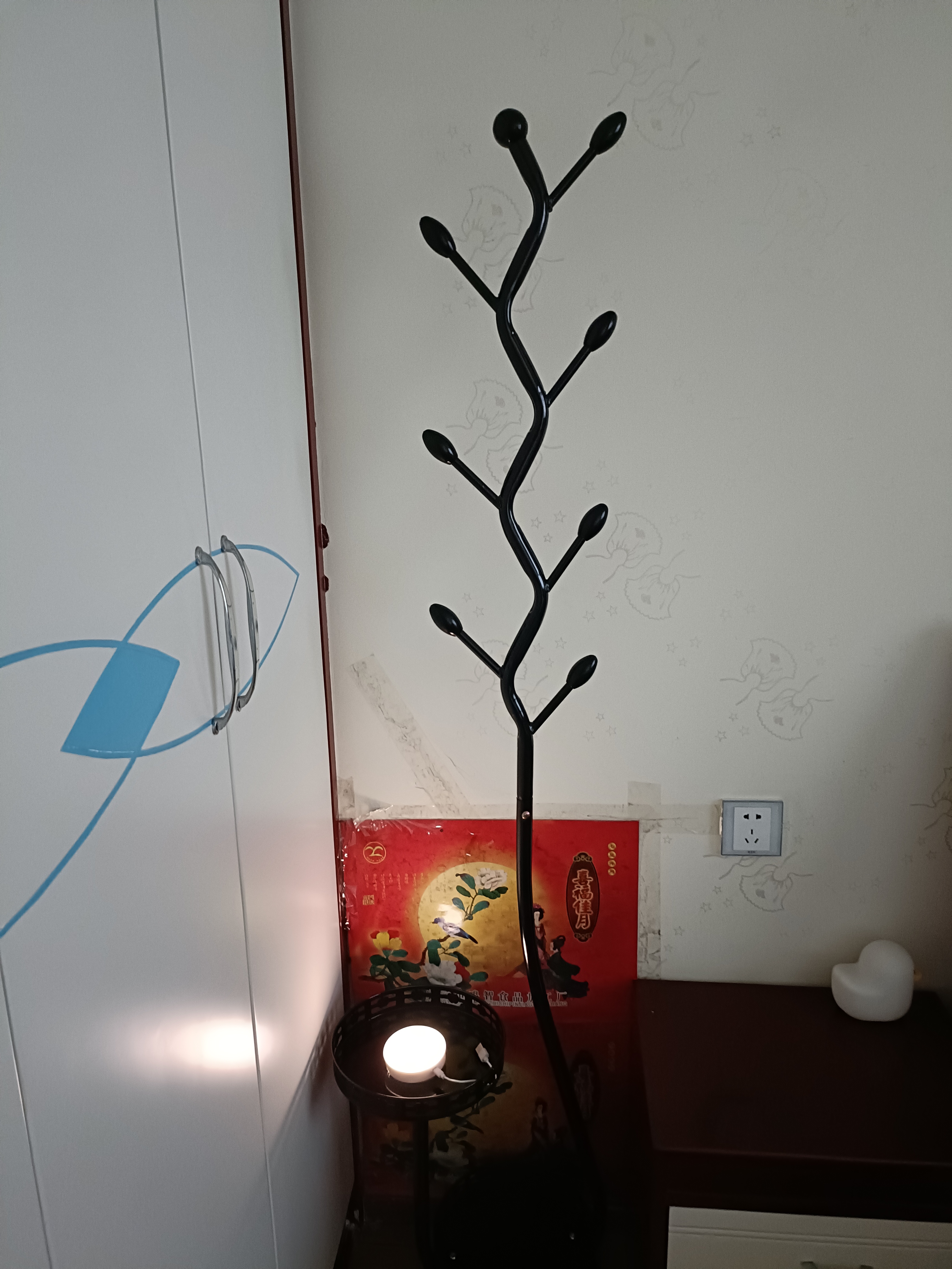 密林挂衣架落地卧室空间利用神器意式主卧轻奢高级法式衣架床边衣帽架 感应灯-圆盘大理石底座-黑色 实拍图