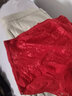 蝶安芬本命年内裤女中高腰大红色弹力莱卡棉前面网眼属蛇年结婚三角裤衩 三条装（红色） L-160/85 实拍图