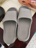 惠夫人拖鞋女夏季居家室内厚底情侣男家居拖洗澡防滑浴室软底家用凉拖鞋 纯色款 浅灰 44-45 (适合43-44码穿) 实拍图