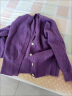 歌米拉（Gemila）针织开衫女宽松短款外搭小个子上衣春装新款羊毛毛衣外套女 紫色 XL 建议115-125斤 晒单实拍图
