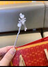 中国黄金（CHINA GOLD）十二花神珍珠银发簪女银古风国潮银簪子情人节实用生日礼物送女友 十二月水仙【思你念你】 实拍图
