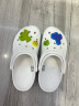 卡骆驰（crocs）洞洞鞋男女鞋 夏季新款户外休闲沙滩涉水鞋耐磨透气防滑拖鞋凉鞋 贝雅卡骆班/白色-深蓝色 M5W7/23cm/37-38 实拍图