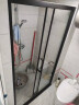 浪鲸（SSWW）整体淋浴房玻璃隔断一字型卫生间干湿分离浴室浴屏推拉移门形屏风 定制宽1.4-1.49米*高2.05米 哑黑 实拍图