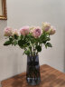 墨斗鱼玻璃花瓶北欧风轻奢描金边摆件插花大花瓶客厅植物仿真花水培22CM 实拍图
