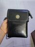蒙伯斯手机包女新款百搭单肩斜挎包时尚竖款牛皮迷你零钱小挎包潮 黑色 实拍图
