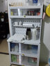 雅图诗洞洞板厨房置物架落地多层带门碗碟锅具储物柜微波炉餐边收纳柜 【氛围灯】全配件优雅白五层72cm 实拍图