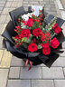 百花馆鲜花速递玫瑰花束生日礼物女士真花礼品送女友老婆同城配送当日达 【今天很想你】11朵红玫+红豆+尤加利|JD615 实拍图