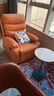M家沙发 布艺单人沙发椅懒人电动沙发美容美甲多功能小户型客厅 橘色（呼吸皮面料） 普通款【坐/躺】 实拍图