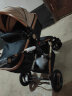 亿宝莱高景观婴儿推车两用避震轻便儿童车推车可折叠宝宝可坐可躺BB车 卡其+可坐躺+减震+后橡胶轮+折叠 实拍图