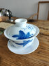 长物居茶具三才杯盖碗盖杯景德镇纯手工手绘青花瓷功夫茶具景德镇礼盒装 荷花 实拍图