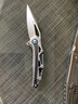 傲斯M390粉末钢折刀高硬度折叠刀 钛合金碳纤维手柄户外小刀日用随身 钛灰色 实拍图