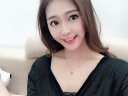 乐韵 彩金项链女18k金倾心碧玺玫瑰金锁骨链情人节礼物  总重约2.14g 18K金碧玺项链（不可刻字） 实拍图