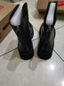 大东时装靴女鞋2025冬季新款时尚休闲后拉链粗跟高跟圆头D0145 黑色 38 实拍图