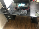 名達（Mingda）老板桌电脑桌钢化玻璃电脑桌台式家用台简易书桌子组合单人电脑桌 K022黑色【半玻璃】有抽屉160*80 实拍图