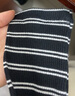 MUJI女式 弹力罗纹编织 圆领长袖T恤打底衫女款内搭 女装 BB2OVA4S 黑色条纹 XS (150/76A) 实拍图