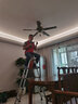 V-POWER美式风扇灯餐厅吊扇灯直叶扇客厅家用复古电扇灯一体带灯风扇吊灯 48寸铁叶 LED/5灯 六档+遥控 实拍图