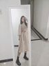 拉夏贝尔（La Chapelle）长袖针织连衣裙女装新款2025年秋冬小个子宽松中长款裙子打底裙春 杏卡其色 M 实拍图